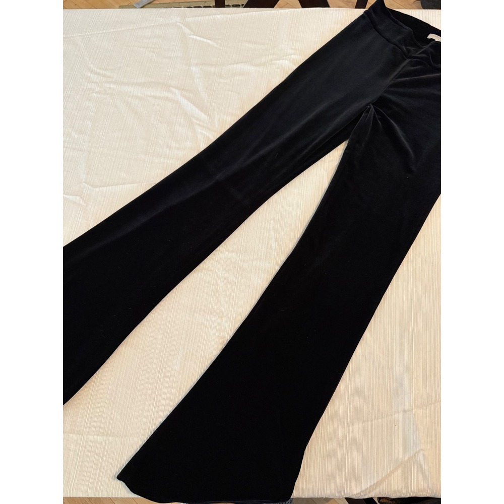 Avenue Montaigne Bellini Black Velvet Flare Pants High Rise Size 4 Made in USA
